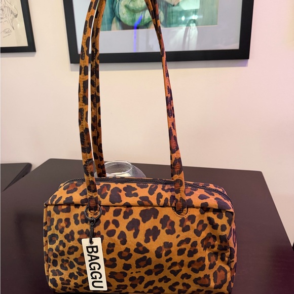 BAGGU Leopard Bowler Bag VIRAL NWT - Picture 6 of 11